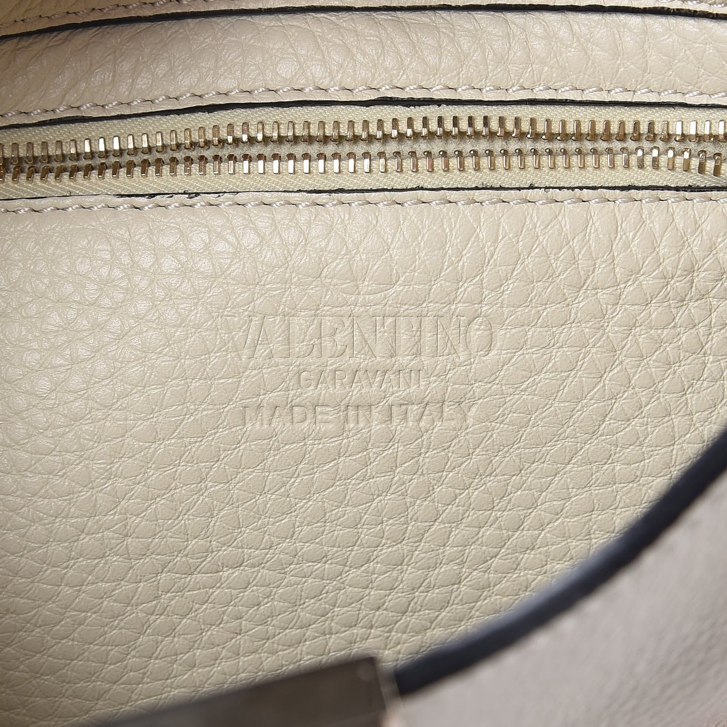 Pebbled Calfskin Mini Rockstud Flip-Lock Messenger Bag Light Ivory