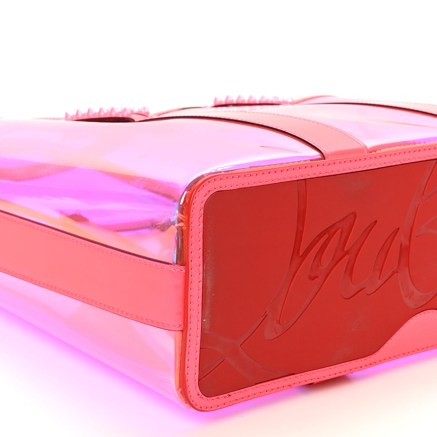 PVC Spikes East West Cabata Tote Pink