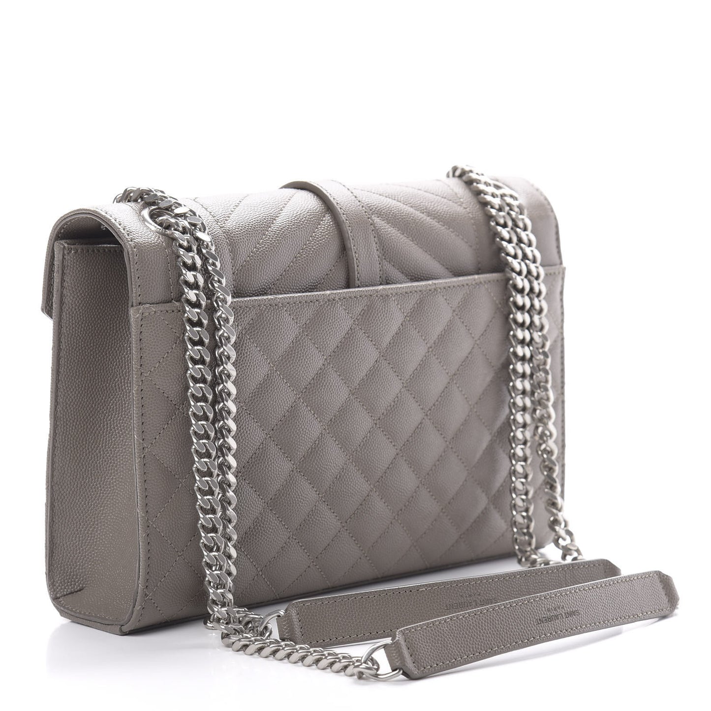 Grain De Poudre Textured Mixed Matelasse Medium Triquilt Monogram Satchel Earth