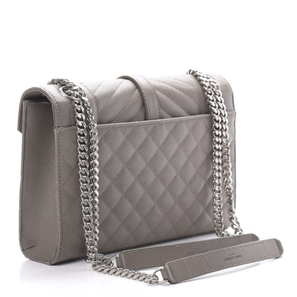 Saint Laurent Grain De Poudre Textured Mixed Matelasse Medium Triquilt Monogram Satchel Earth 3 of 10