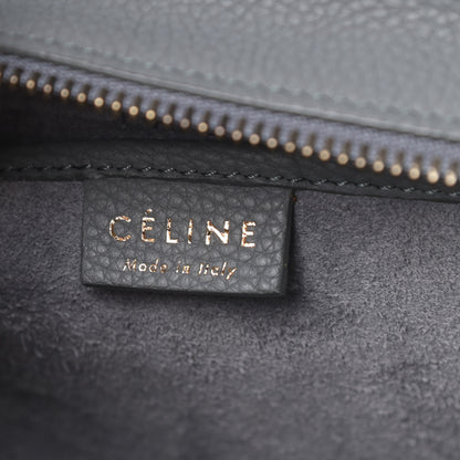 Celine Drummed Calfskin Nano Luggage Kohl 6 of 12