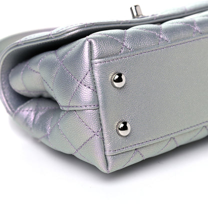 Chanel Iridescent Caviar Quilted Extra Mini Coco Handle Flap Purple 8 of 10