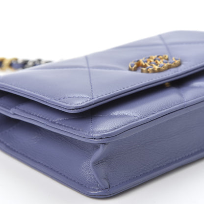 Chanel Goatskin Quilted 19 Wallet On Chain WOC Purple 5 of 12