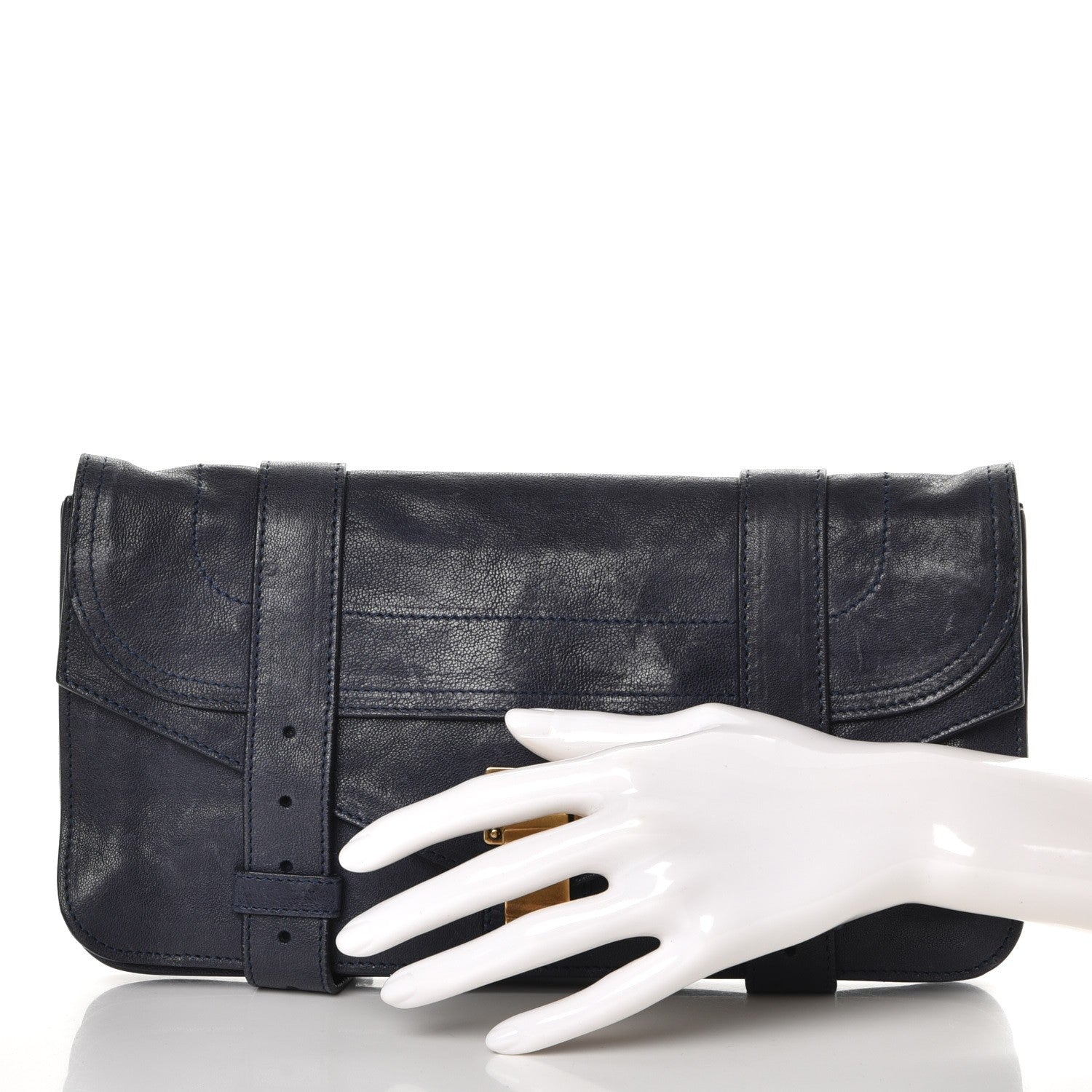 Proenza Schouler Lambskin PS1 Pochette Clutch Midnight 2 of 8