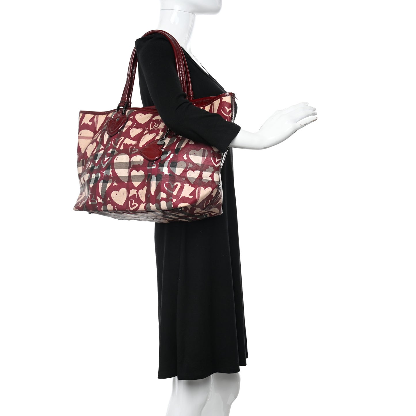 Nova Check Heart Tote Red