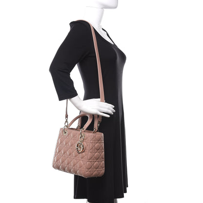 Christian Dior Lambskin Cannage Medium Lady Dior Pink 2 of 9