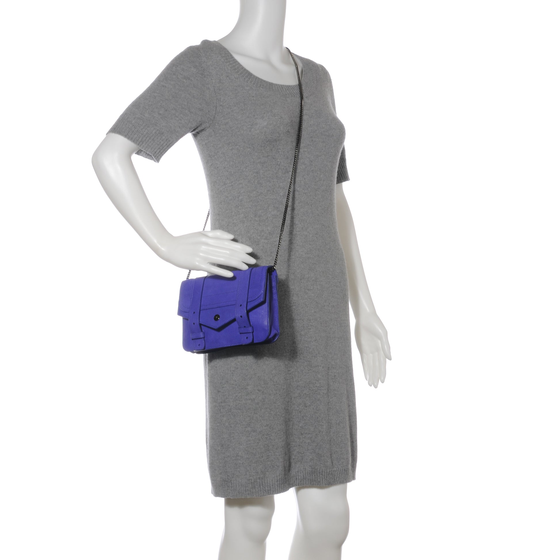 Proenza Schouler Leather PS1 Large Chain Wallet Purple Rain 2 of 6