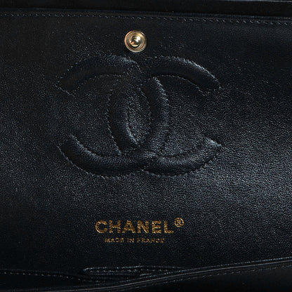 Chanel Satin Quilted Medium Double Flap Black 6 of 8