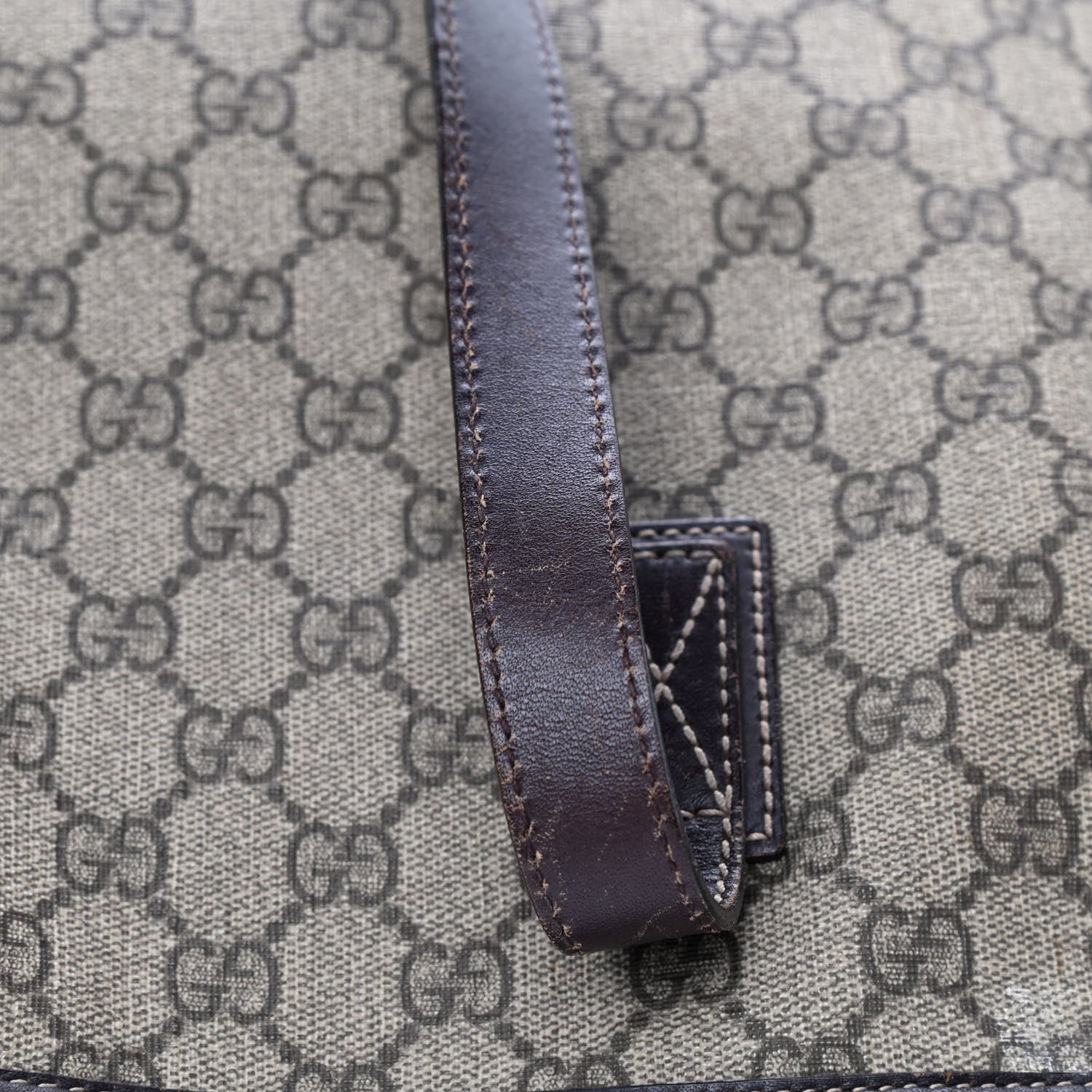 Gucci GG Supreme Monogram Medium Zippered Shopping Tote Dark Brown 16 of 20