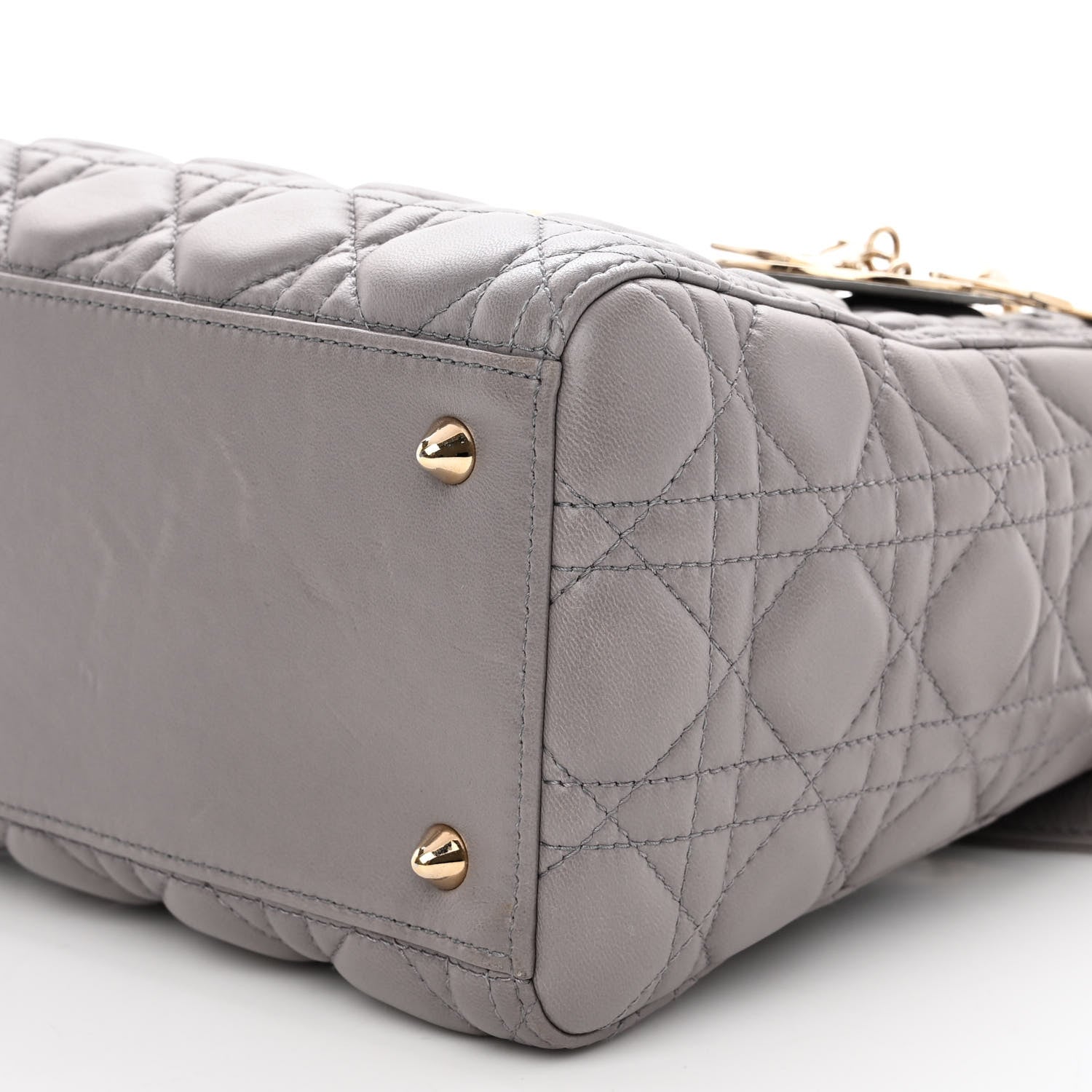 Christian Dior Lambskin Cannage Medium Lady Dior Grey 9 of 9