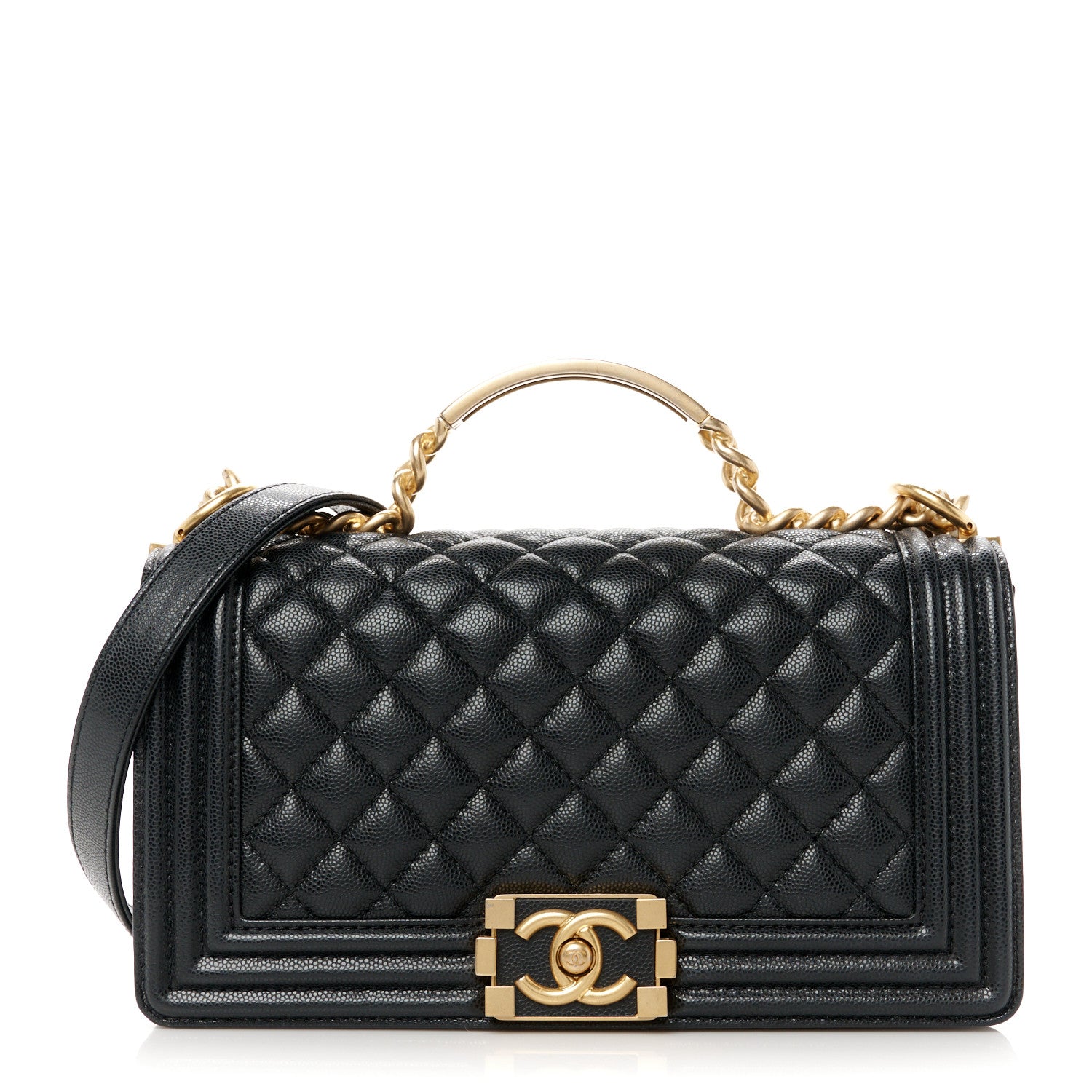 Chanel Caviar Quilted Medium Top Handle Boy Flap Black 1 of 10
