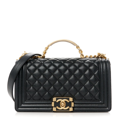 Chanel Caviar Quilted Medium Top Handle Boy Flap Black 1 of 10