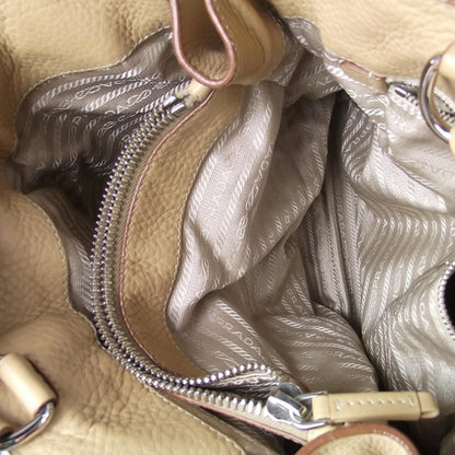 Prada Leather Shoulder Bag Beige 10 of 10