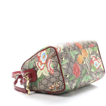 Gucci GG Supreme Monogram Tian Small Boston Beige Multicolor Red 9 of 11