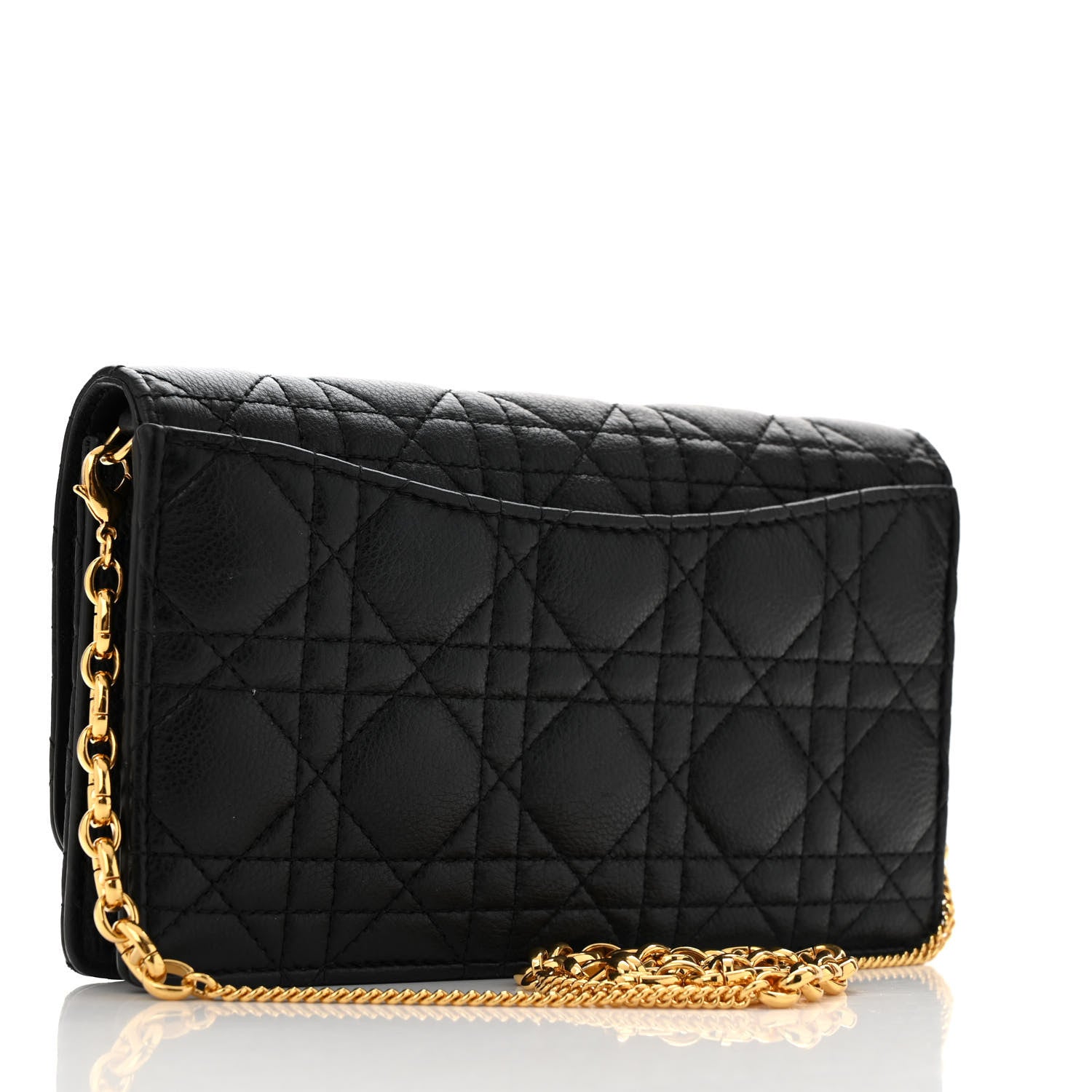 Christian Dior Supple Calfskin Caro Pouch with Chain Black 3 of 14