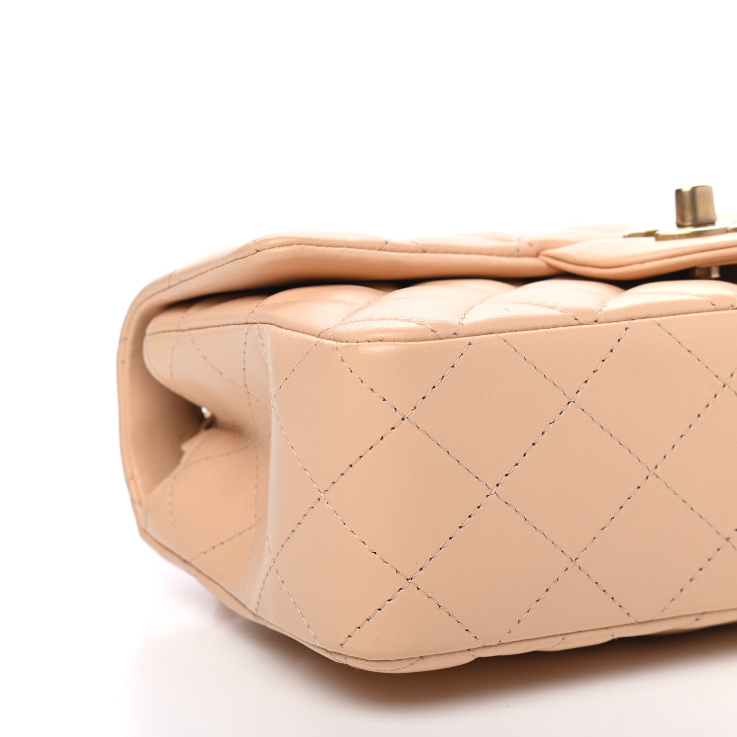 Chanel Lambskin Quilted Mini Rectangular Flap Beige 7 of 8
