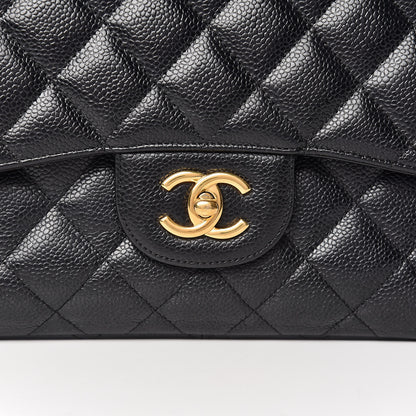Chanel Caviar Quilted Jumbo Double Flap Black 10 of 12