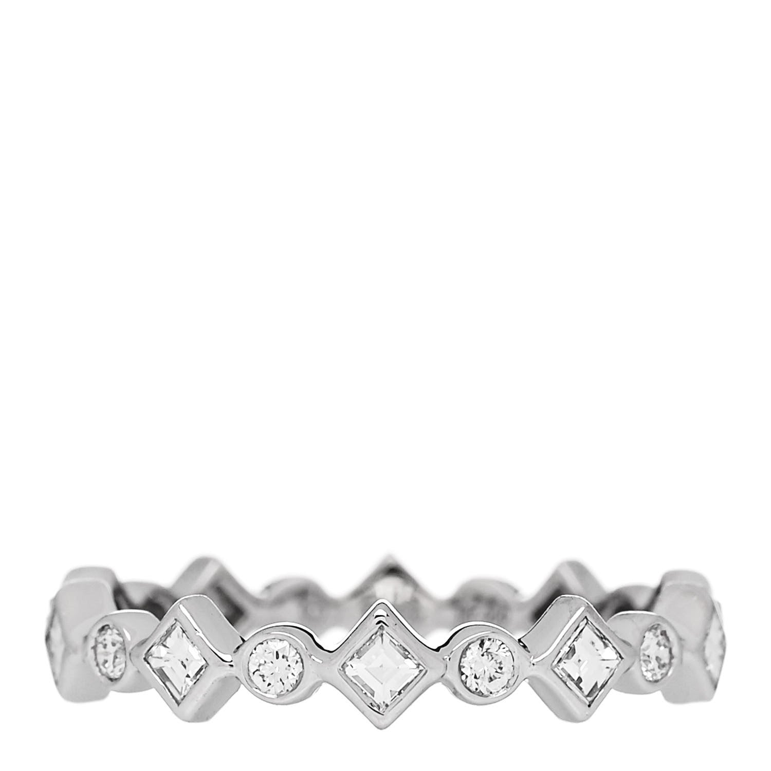 Tiffany Platinum Diamond Jazz Band Ring 47 4.25 1 of 4