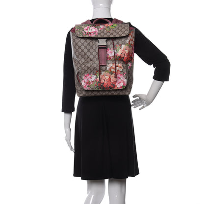 Gucci GG Supreme Monogram Blooms Medium Single Buckle Backpack Beige Multicolor Dry Rose 2 of 9