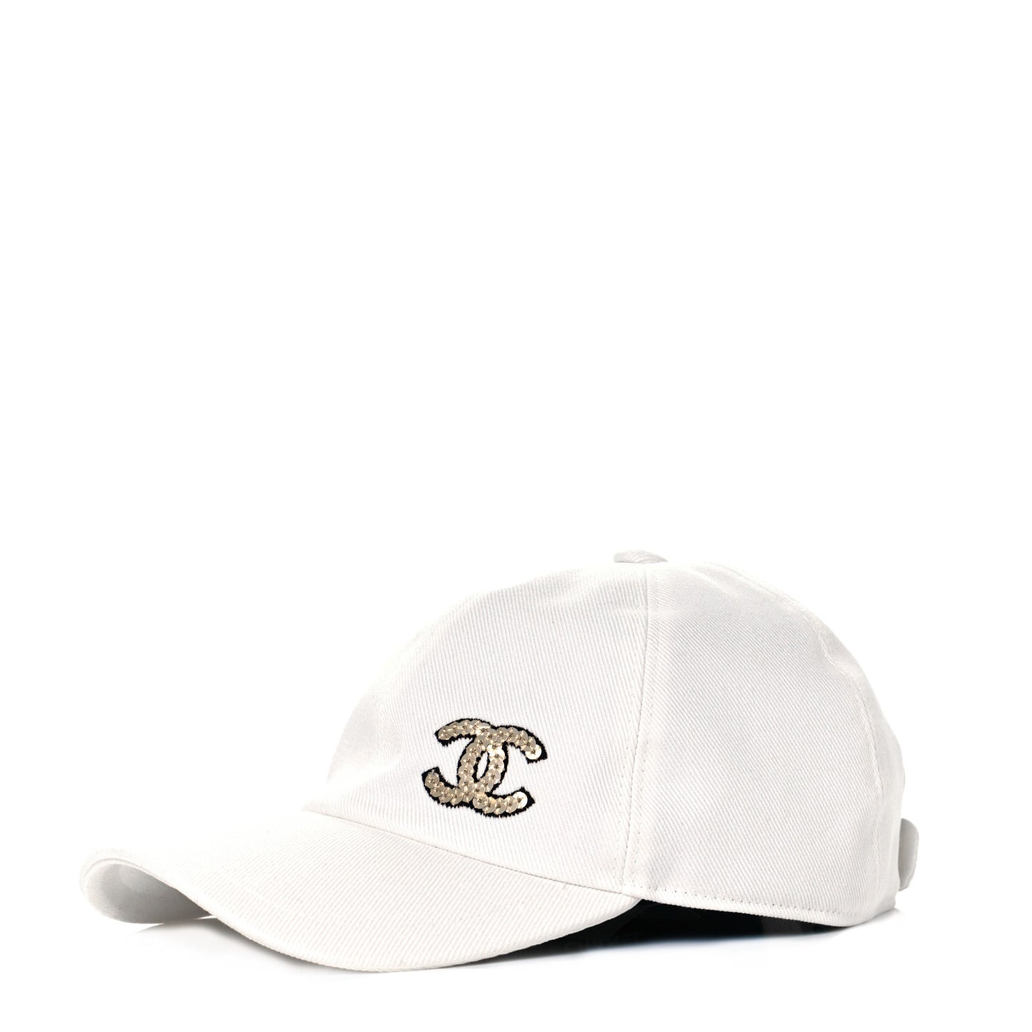Cotton Sequin CC Cap Hat Ivory