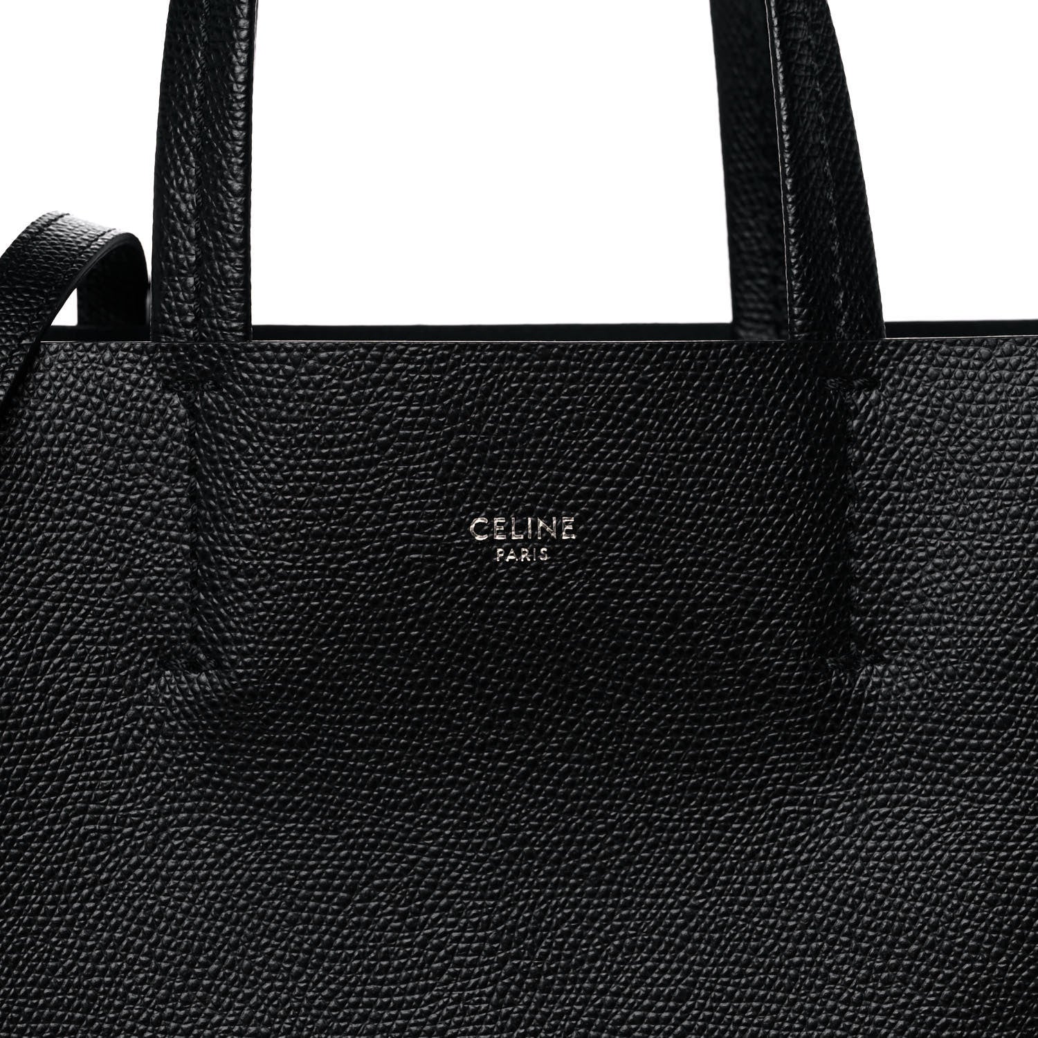 Celine Grained Calfskin Small Vertical Cabas Black 11 of 12