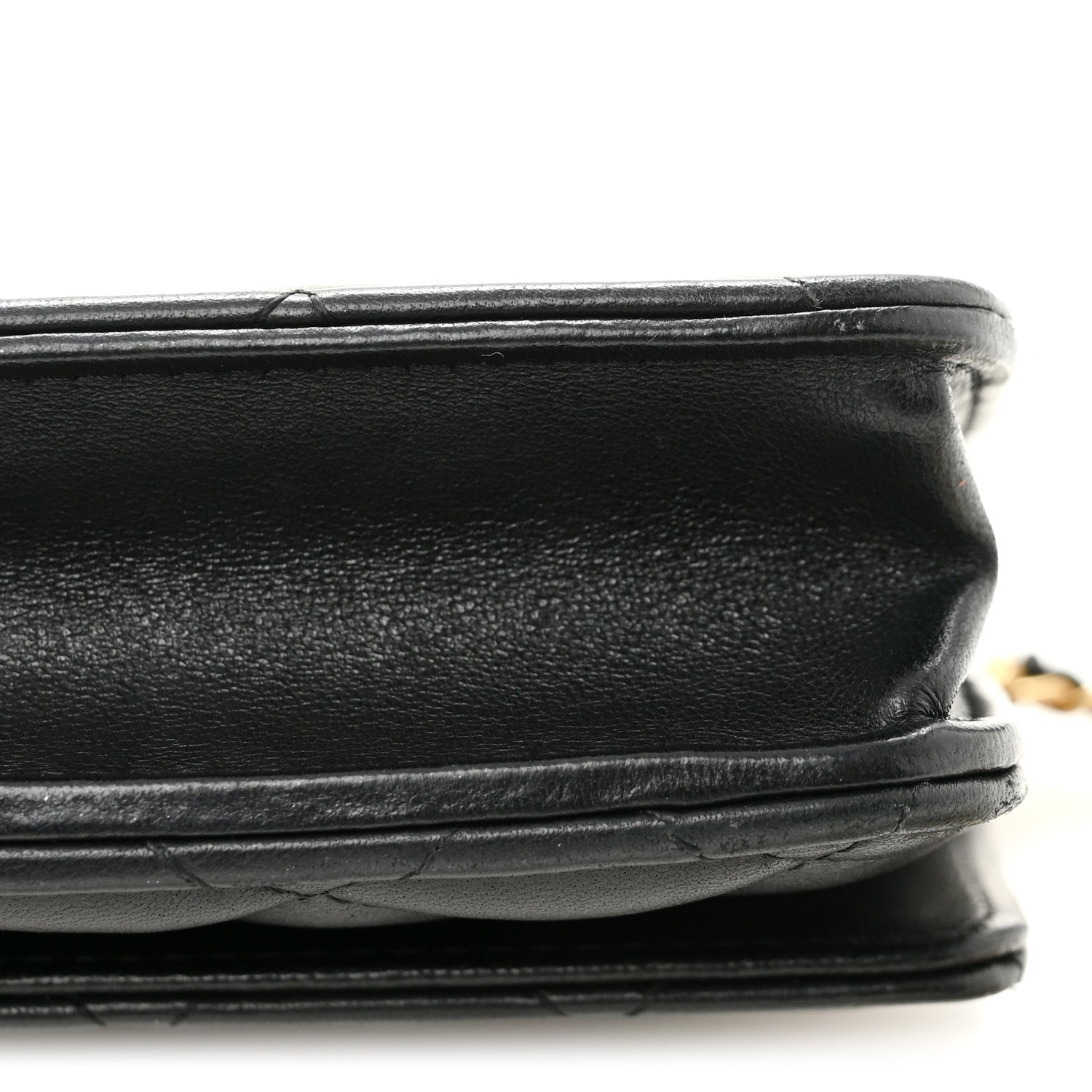 Chanel Lambskin Quilted CC Pearl Crush Wallet on Chain WOC Black 13 of 15