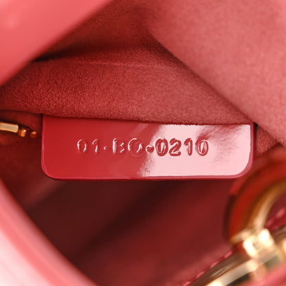 Christian Dior Patent Cannage Mini Lady Dior Pink 7 of 15
