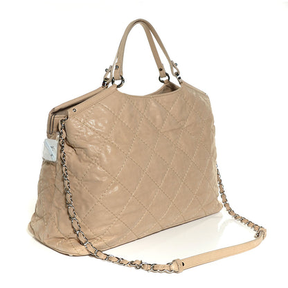 Chanel Iridescent Calfskin Quilted Large Sea Hit Tote Beige Clair 3 of 7