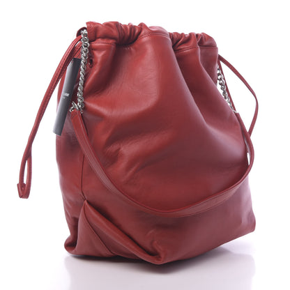 Saint Laurent Lambskin Small Teddy Bucket Bag Eros Red 3 of 9