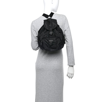 Prada Tessuto Nylon Vela Cinch Backpack Black 2 of 12