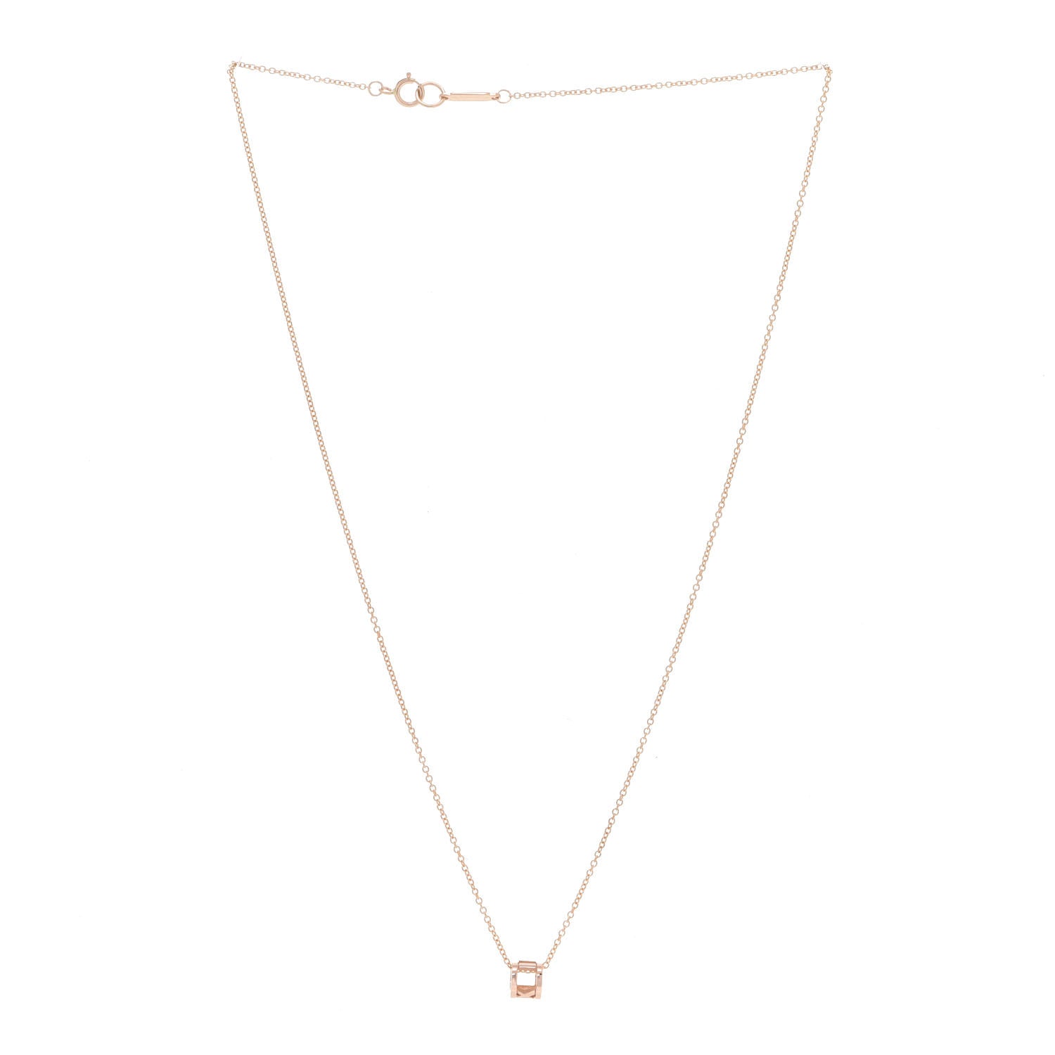 Tiffany 18K Rose Gold Atlas Open Pendant Necklace 3 of 6