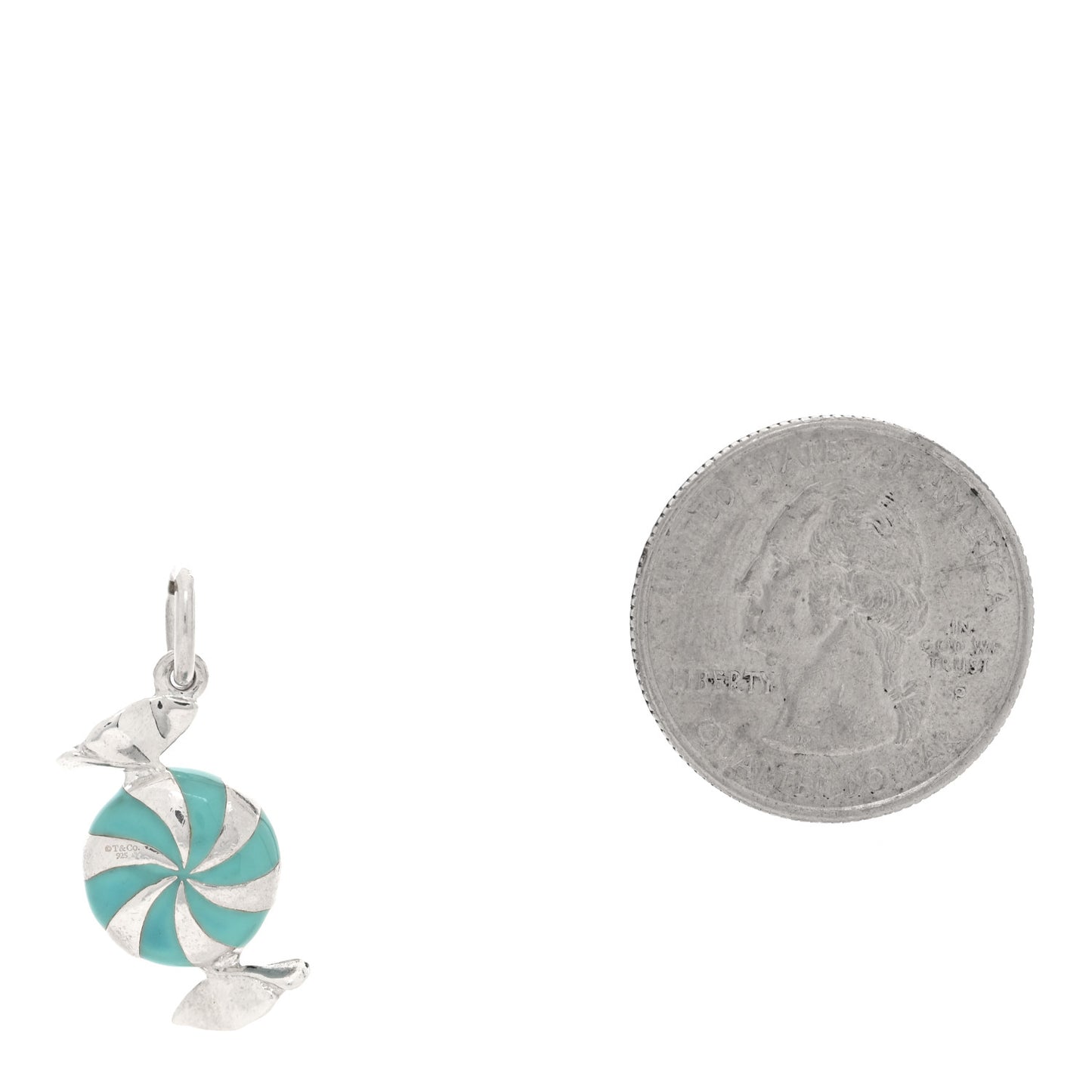Sterling Silver Enamel Bon Bon Candy Charm Blue