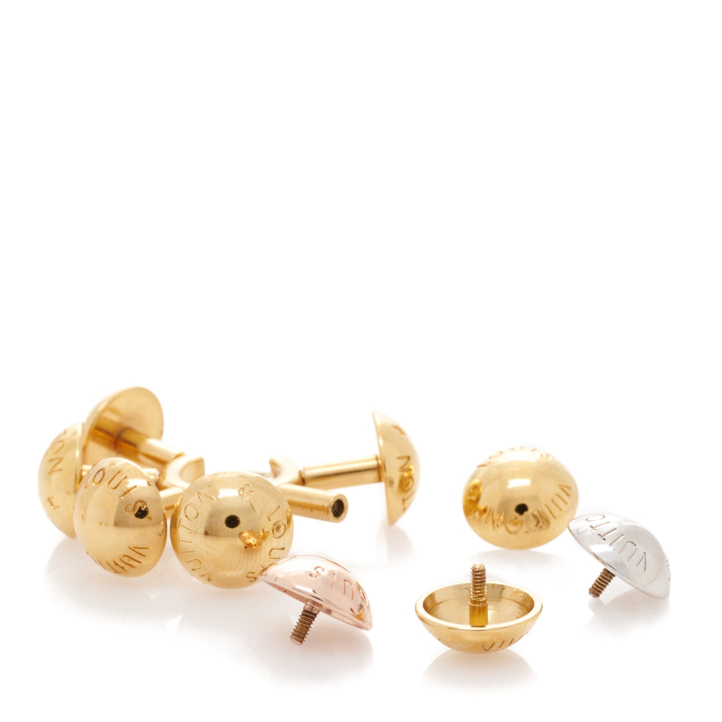 Studdy Hoop Earrings MM Gold Pink Silver
