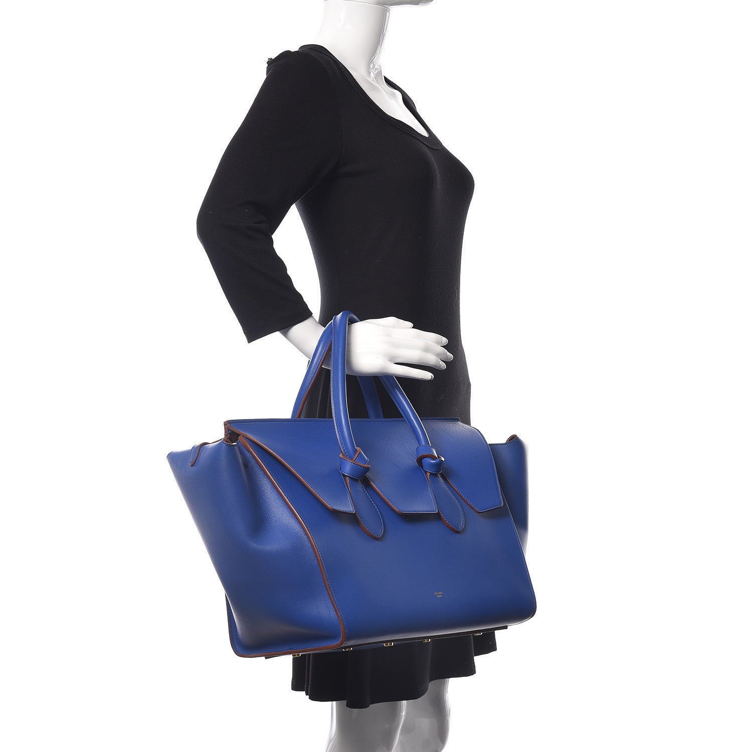 Celine Natural Calfskin Large Tie Knot Tote Royal Blue 2 of 18