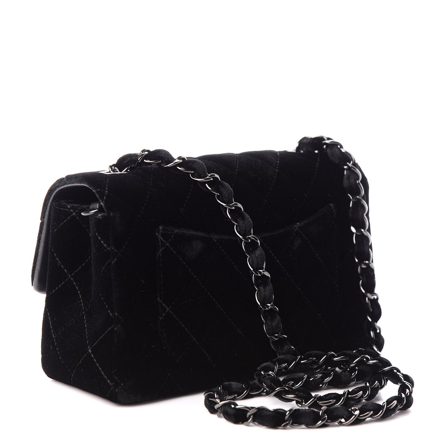 Velvet Quilted Mini Rectangular Flap So Black