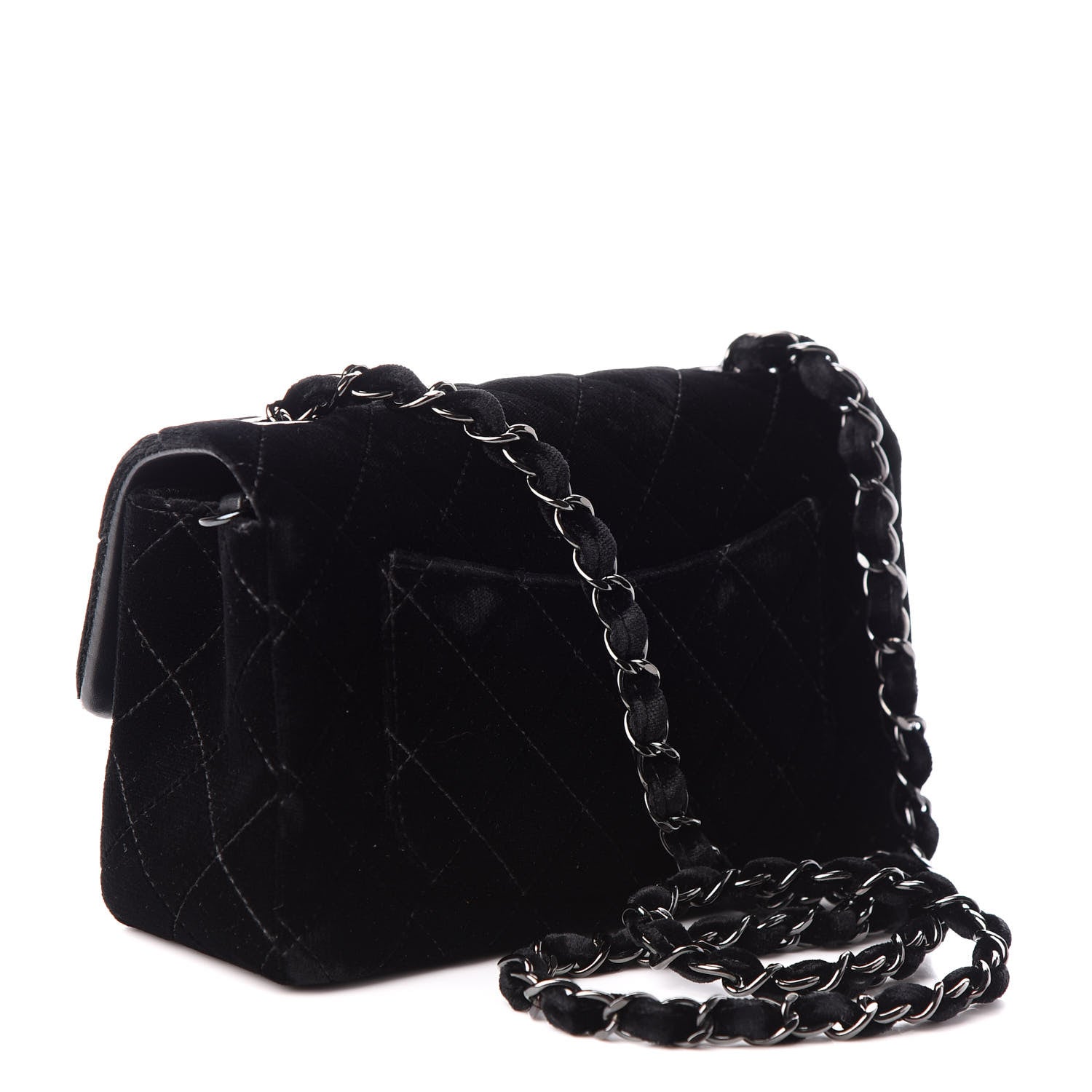 Chanel Velvet Quilted Mini Rectangular Flap So Black 3 of 10