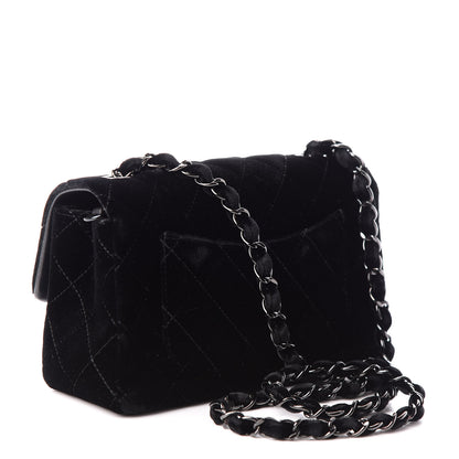 Chanel Velvet Quilted Mini Rectangular Flap So Black 3 of 10