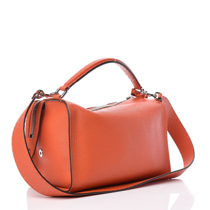 Fendi Calfskin Romano Selleria Lei Boston Tote Dark Orange 3 of 11