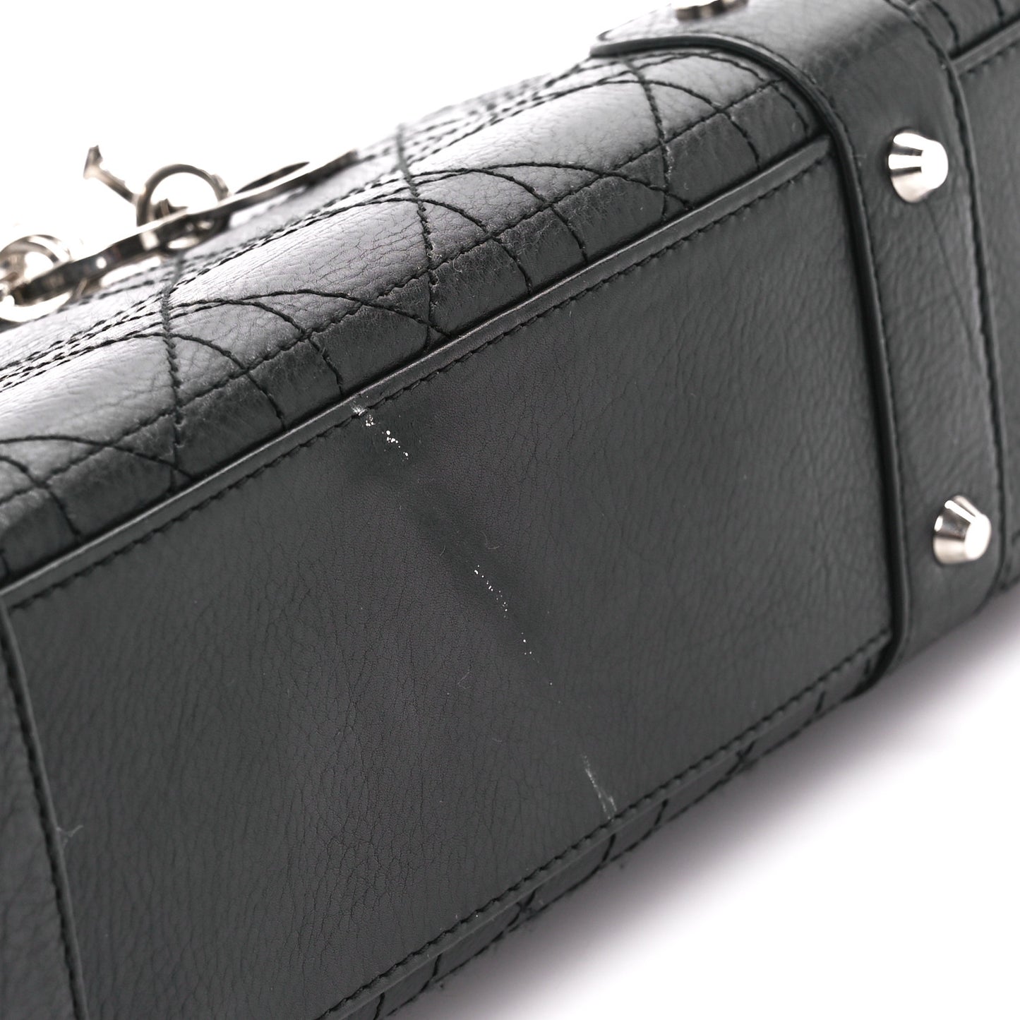 Calfskin Cannage Stitched Small East West Lady Dior Black