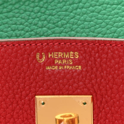 Hermes Togo Horseshoe Birkin 30 Rouge Casaque Rose Jaipur Menthe 6 of 10