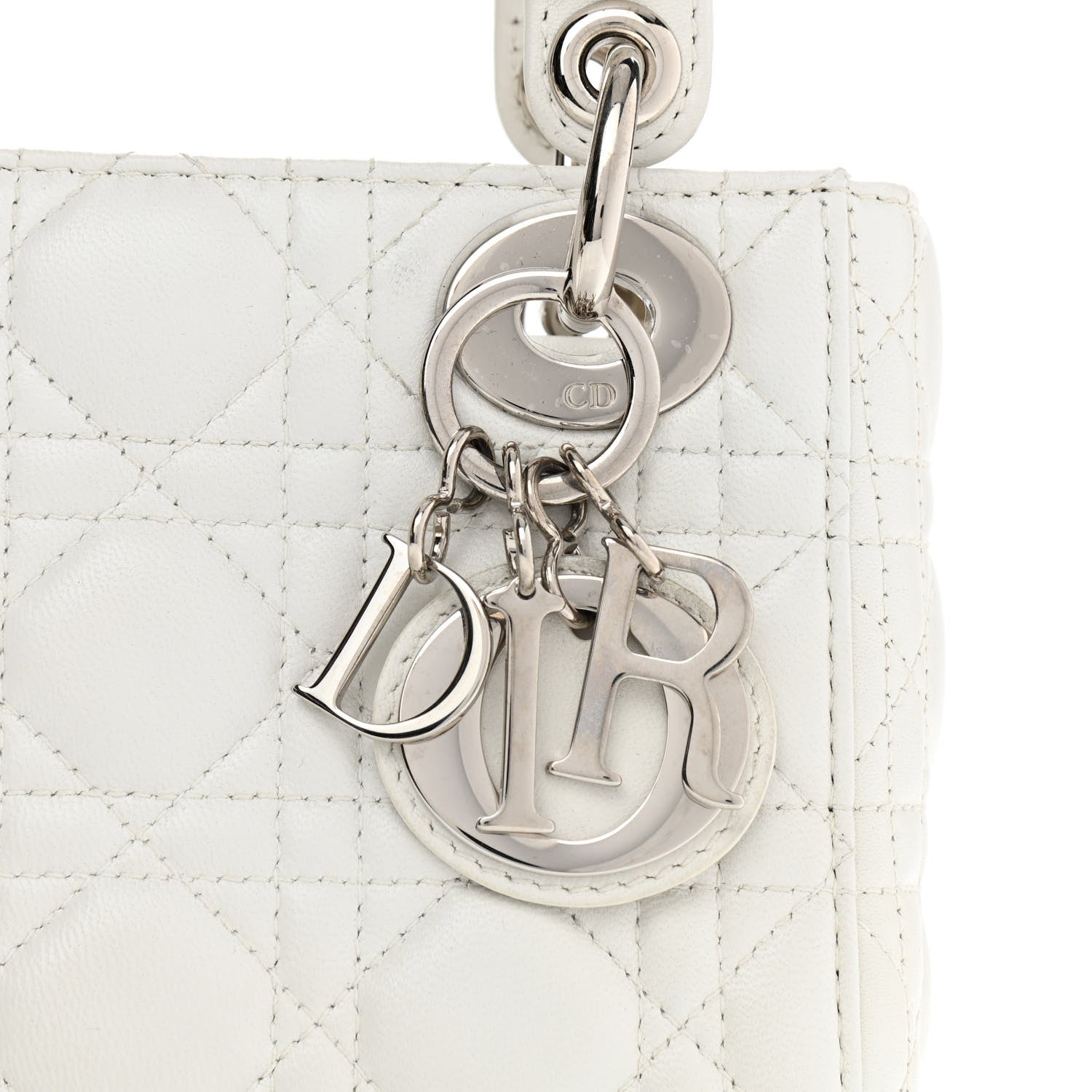 Christian Dior Lambskin Cannage Mini Lady Dior White 8 of 13