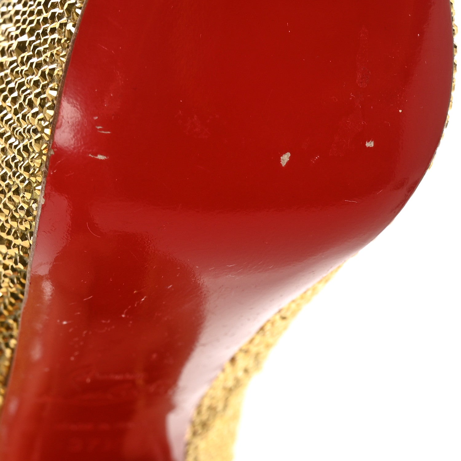 Christian Louboutin Crystal Suede Burma Daffodile Strass 160 Pumps 37.5 Gold 8 of 8