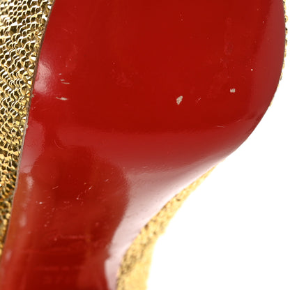 Christian Louboutin Crystal Suede Burma Daffodile Strass 160 Pumps 37.5 Gold 8 of 8