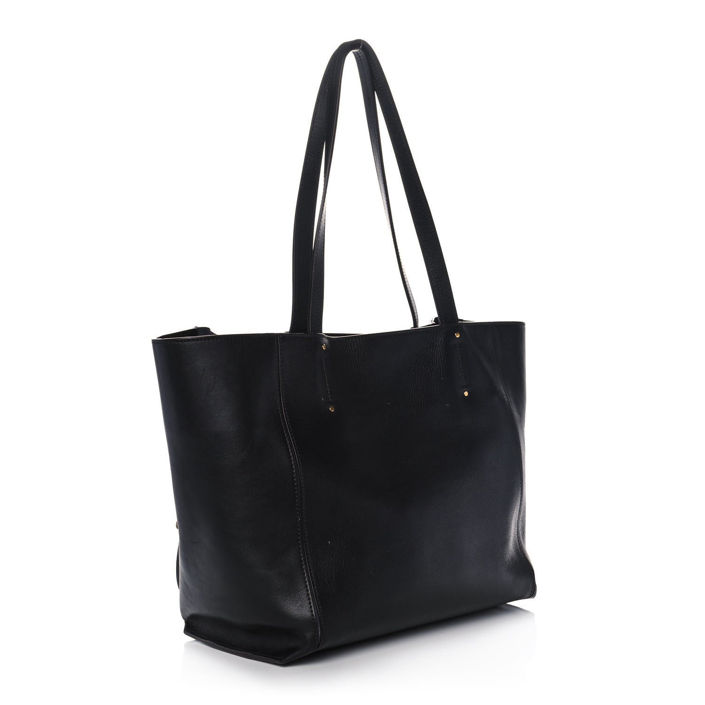 Smooth Calfskin Medium Milo Shopping Tote Black