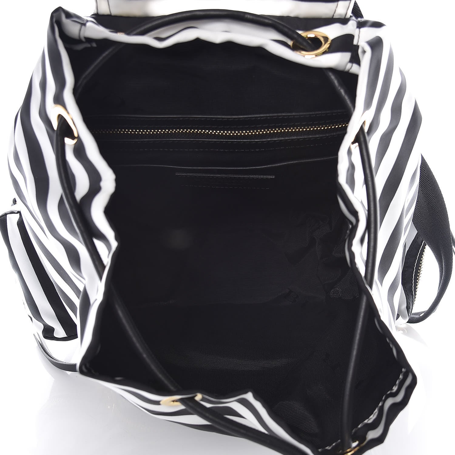 Burberry Nylon Striped Medium Rucksack Backpack Black White 5 of 9