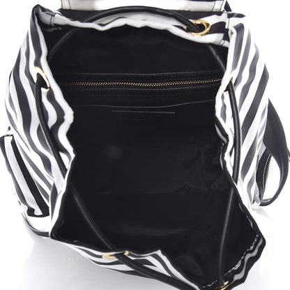 Burberry Nylon Striped Medium Rucksack Backpack Black White 5 of 9
