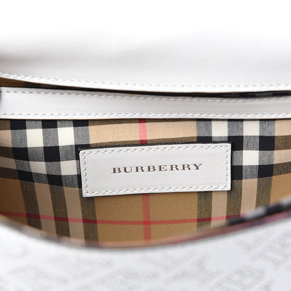 Burberry Calfskin Perforated Small Macken Crossbody Bag White 6 of 10