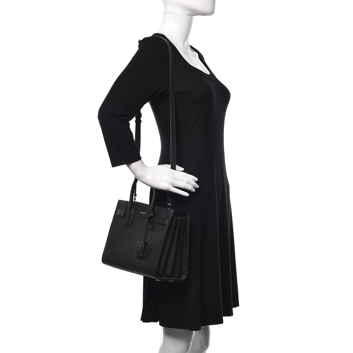 Saint Laurent Grained Calfskin Baby Sac De Jour Black 2 of 9