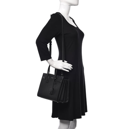Saint Laurent Grained Calfskin Baby Sac De Jour Black 2 of 9