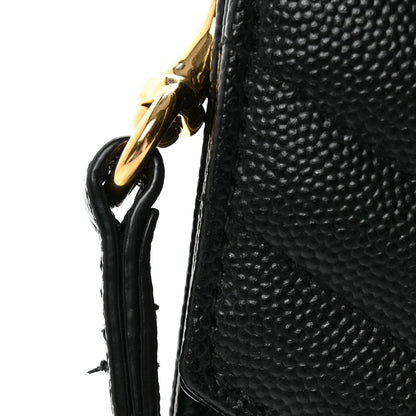 Saint Laurent Grain De Poudre Matelasse Chevron Monogram Envelope Clutch Black 8 of 8